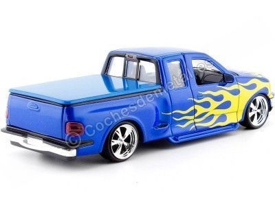1999 Ford F150 Flareside Supercab Pickup Low Rider Azul 1:24 Welly 29396 Cochesdemetal.es 2