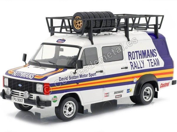 Cochesdemetal.es 1979 Ford Transit MKII VAN Team Rothmans Rally Assistance con Accesorios 1:18 Ixo Models RMC057XE