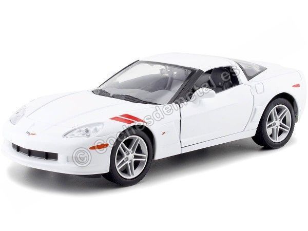 Cochesdemetal.es 2007 Chevrolet Corvette Z06 White 1:24 Lucky Diecast 24207