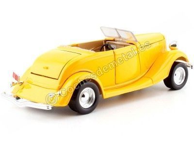 1934 Ford Coupe Convertible Yellow 1:24 Motor Max 73218 Cochesdemetal.es 2
