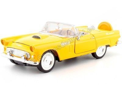 Cochesdemetal.es 1956 Ford Thunderbird Cabriolet Yellow 1:24 Motor Max 73215