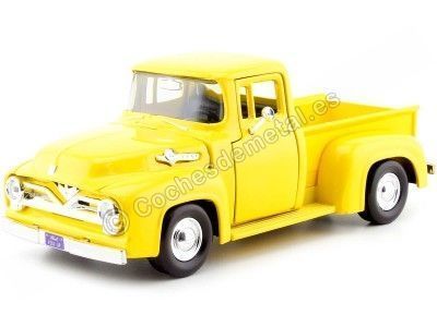 Cochesdemetal.es 1955 Ford F-100 Pickup Light Yellow 1:24 Motor Max 79341