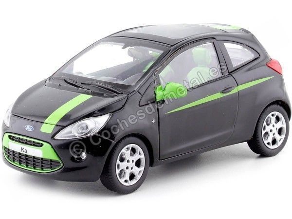 Cochesdemetal.es 2008 Ford Ka Black/Green 1:24 Motor Max 73382