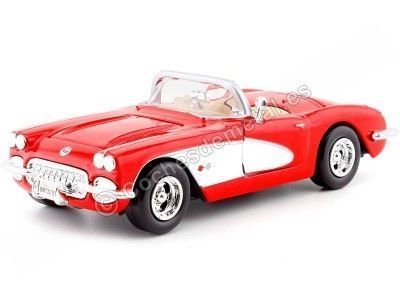 Cochesdemetal.es 1959 Chevrolet Corvette (C1) ROJO / BLANCO 1:24 MOTOR MAX 73216