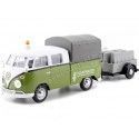 CARSDEMETAL.ES 1967 Volkswagen Type 2 T1 Double Pickup Cab avec Remor Road Service 1:24 MAX 79676 MOTEUR 79676