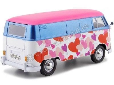 Cochesdemetal.es 1967 Volkswagen Type 2 T1 Van de livraison "Love" 1:24 MOTOR MAX 79581 2