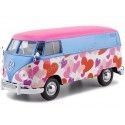 Cochesdemetal.es 1967 Volkswagen Type 2 T1 Van de livraison "Love" 1:24 MOTOR MAX 79581