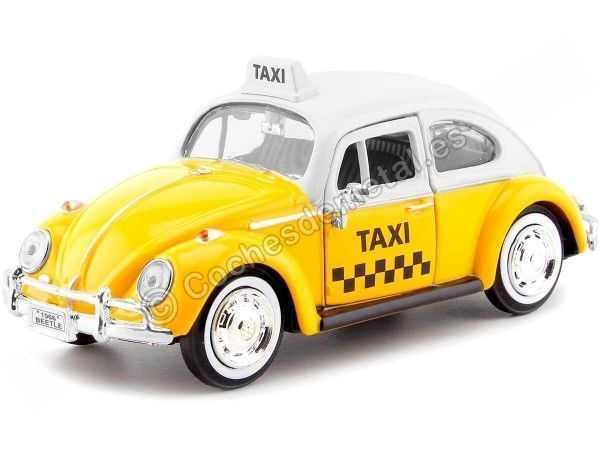 Cochesdemetal.es 1966 Volkswagen Beetle Taxi jaune 1:24 Motor Max 79577