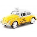 Cochesdemetal.es 1966 Volkswagen Beetle Taxi jaune 1:24 Motor Max 79577