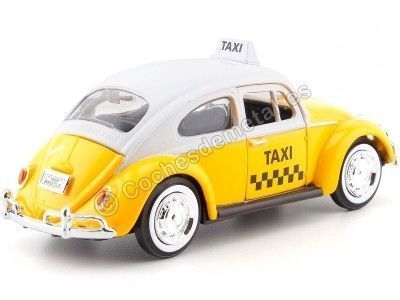 1966 Volkswagen Beetle Taxi Yellow 1:24 Motor Max 79577 Cochesdemetal.es 2