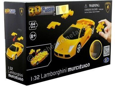 2006 Lamborghini Murcielago "Puzle 3D de 64 Piezas" Amarillo 1:32 Happy Well 57060 Cochesdemetal.es