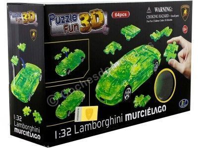 Carsdemetal.es 2006 Lamborghini Murcielago "Puzzle 3d de 64 pièces" Green Translucide 1:32 Happy Well 57065