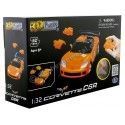 CARSDEMETAL.ES 2005 Chevrolet Corvette C6R "Puzzle 3d de 62 pièces" Orange 1:32 Happy Well 57150