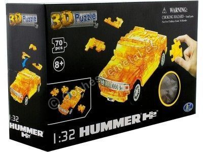 2004 Hummer H2 Pickup "Puzle 3D de 70 piezas" Naranja Traslucido 1:32 Happy Well 57101 Cochesdemetal.es