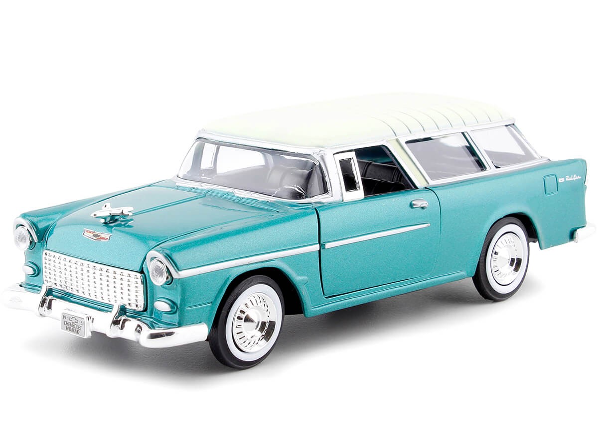 1955 Chevy Bel Air Nomad Green/Beige 1:24 Motor Max 73248