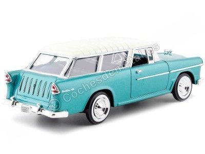 Cochesdemetal.es 1955 Chevy Bel Air Nomad Green / Beige 1:24 Motor Max 73248 2