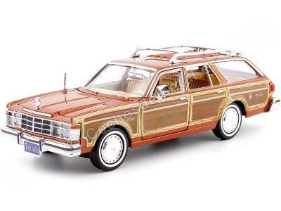 Cochesdemetal.es 1979 Chrysler Lebaron Town & Country Wagon Brown / Woody 1:24 Motor Max 73331