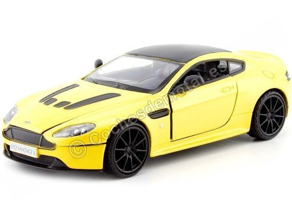Cochesdemetal.es 2014 Aston Martin V12 Vantage S Jaune métallique 1:24 MOTOR MAX 79322