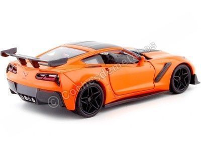 Cochesdemetal.es 2019 Chevrolet Corvette ZR1 Orange / Noir 1:24 MOTOR MAX 79356 2