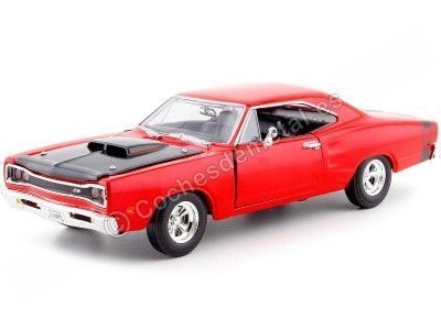 Cochesdemetal.es 1969 Dodge Coronet Super Bee Rojo / Negro 1:24 Motor Max 73315