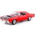 Cochesdemetal.es 1969 Dodge Coronet Super Bee Rojo / Negro 1:24 Motor Max 73315