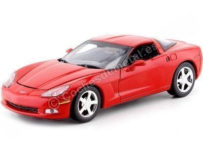 Cochesdemetal.es 2005 Chevrolet Corvette (C6) Rojo 1:24 Motor Max 73270