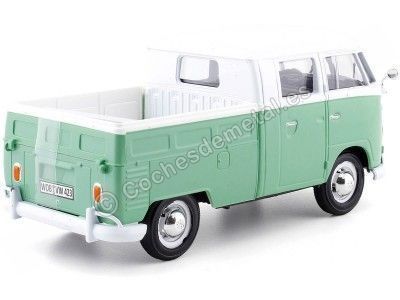 CARSDEMETAL.ES 1967 Volkswagen VW Type 2 T1 Pick-up à double cabine verte / blanc 1:24 Motor max 79343 2