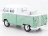 CARSDEMETAL.ES 1967 Volkswagen VW Type 2 T1 Pick-up à double cabine verte / blanc 1:24 Motor max 79343