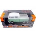 CARSDEMETAL.ES 1967 Volkswagen VW Type 2 T1 Pick-up à double cabine verte / blanc 1:24 Motor max 79343