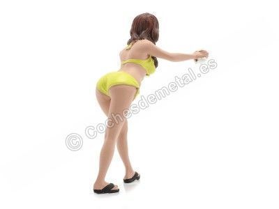 COCHESDEMETAL.ES RÉSINE Figure "Car Wash Girl Stephanie" 1:18 American Diorama 76266 2