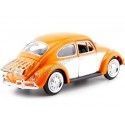 CARSDEMETAL.ES 1974 Volkswagen VW (Beetle) Beetle avec porte-orange / beige 1:24 Motor Max 7955