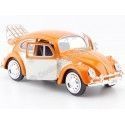 CARSDEMETAL.ES 1974 Volkswagen VW (Beetle) Beetle avec porte-orange / beige 1:24 Motor Max 7955