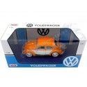 CARSDEMETAL.ES 1974 Volkswagen VW (Beetle) Beetle avec porte-orange / beige 1:24 Motor Max 7955