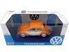 CARSDEMETAL.ES 1974 Volkswagen VW (Beetle) Beetle avec porte-orange / beige 1:24 Motor Max 7955