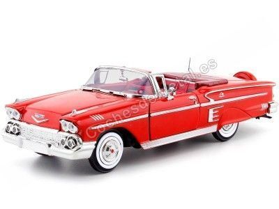 Cochesdemetal.es 1958 Chevrolet Impala Roadster Rojo 1:24 Motor Max 73267