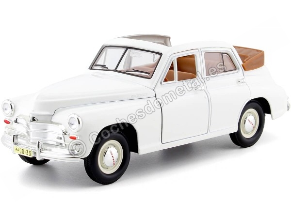 Cochesdemetal.es 1948 Wolga Gaz M20 Pobeda Convertible Blanco 1:24 Lucky Diecast 24215