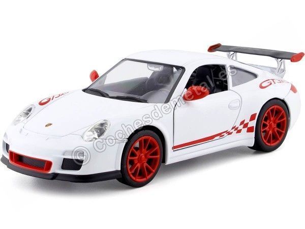 Cochesdemetal.es 2010 Porsche 911 (997) GT3 RS Mark 2 White/Red 1:24 Lucky Diecast 24213