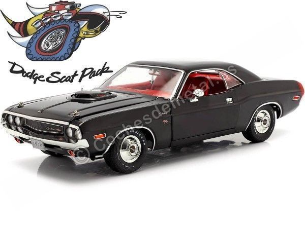 Cochesdemetal.es 1970 Dodge Challenger R / T 440 Scat Pack noir 1:18 Greenlight 13585