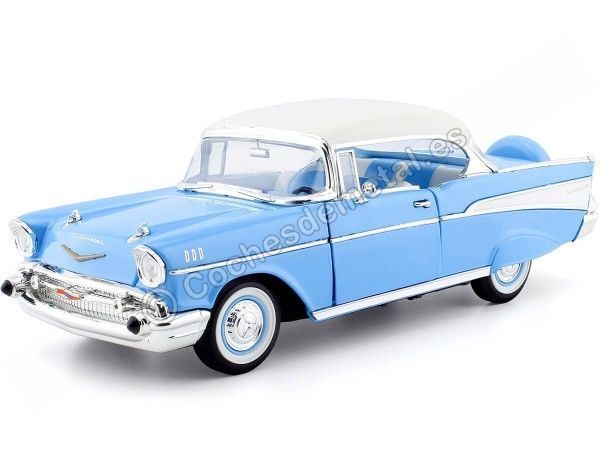 Cochesdemetal.es 1957 Chevrolet Bel Air Hard Top Azul/Blanco 1:18 Signature 92109