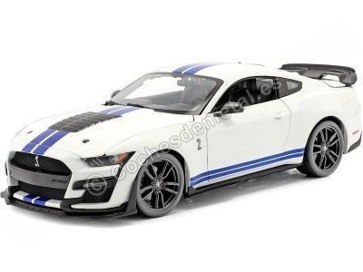 2020 Ford Mustang Shelby GT500 Blanco/Azul 1:18 Maisto 31452 Cochesdemetal.es
