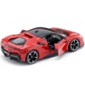 Cochesdememetal.es 2019 Ferrari SF90 Stradale Rojo / nègre de métal kit 1:24 aliments 39137