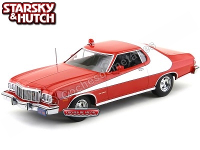 Cochesdemetal.es 1974 Ford Gran Torino "Starsky & Hutch" Rojo-Blanco 1:18 Greenlight 19017