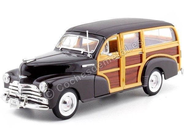 Cochesdemetal.es 1948 Chevrolet Fleetmaster Marrón/Madera 1:24 Welly 22083