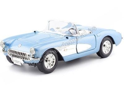 Cochesdemetal.es 1957 Chevrolet Corvette Blue métallisé 1:24 Lucky Diecast 24201