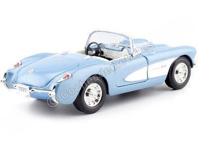 Cochesdemetal.es 1957 Chevrolet Corvette Blue métallisé 1:24 Lucky Diecast 24201 2