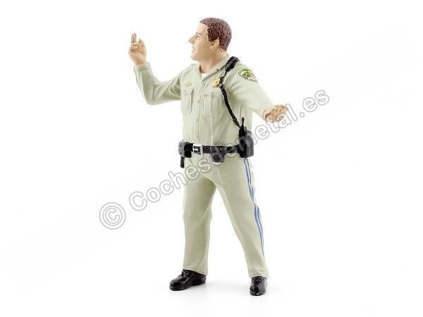 Cochesdemetal.es Figura de Resina "Policía de Tráfico Dirigiendo el Tráfico" 1:18 American Diorama 77465