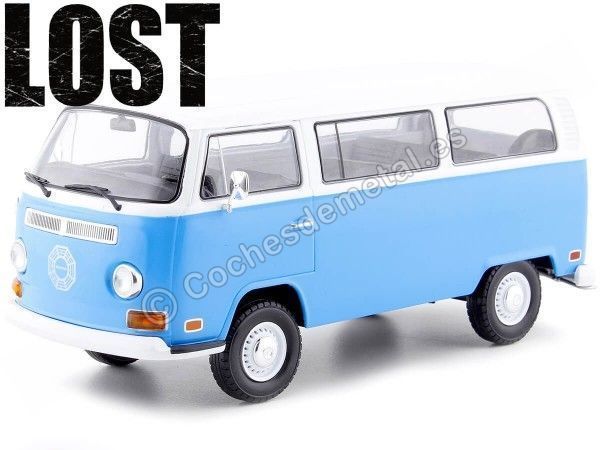 Cochesdemetal.es 1971 Volkswagen Bus T2B "Lost TV series" Azul 1:24 Greenlight 84033