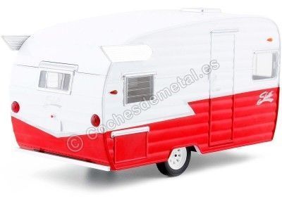 CARSDEMETAL.ES 1961 Caravan Shasta 15 Airflyte Blanca / Red 1:24 Greenlight 18225 2