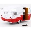 CARSDEMETAL.ES 1961 Caravan Shasta 15 Airflyte Blanca / Red 1:24 Greenlight 18225