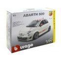 Cochesdemetal.es 2008 Fiat 500 Abarth Blanco "Metal Kit" 1:24 Bburago 18-25084
